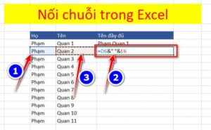 Học tin học ở Thanh Hóa CÁCH NỐI CHUỖI TRONG EXCEL Trong quá trình làm việc với chuỗi trong Excel chắc hẳn bạn sẽ có lúc cần nối các chuỗi lại với nhau. Nếu bạn chưa biết cách nối chuỗi trong Excel vậy thì các bạn hãy cùng tham khảo các cách nối chuỗi trong Excel mà bài viết chia sẻ dưới đây. Học tin học ở Thanh Hóa Bài viết dưới đây hướng dẫn các bạn hai cách nối chuỗi trong Excel đó là sử dụng toán tử & và nối chuỗi sử dụng hàm CONCATENATE.