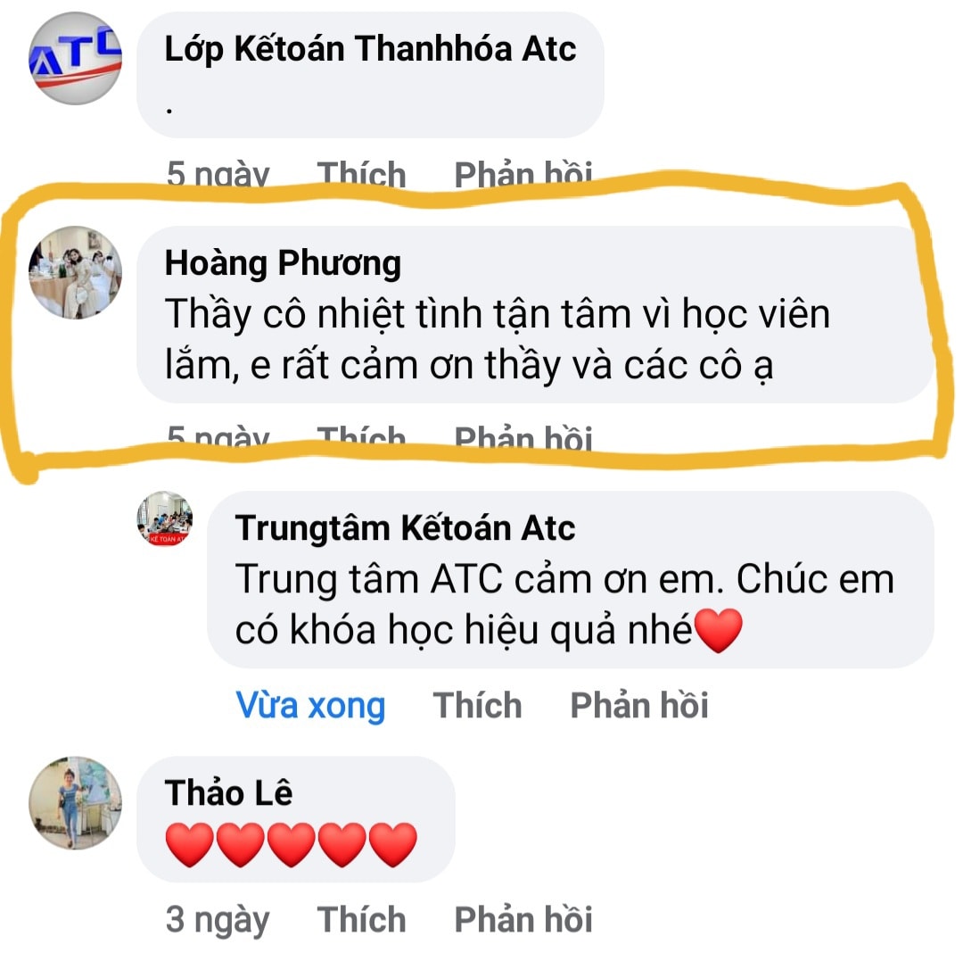 học kế toán tại thanh hóa SÁNG NAY THẦY CÔ ATC VUI QUÁ, GIẢNG HĂNG SAY TUYỆT VỜI HƠN...VÌ ĐỌC FEEDBACK CỦA HỌC VIÊN