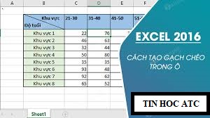 Lớp tin học văn phòng ở Thanh Hóa Bạn cần phân chia một ô thành 2 phần để thể hiện hai nôi dung của cột và hàng, cách làm thế nào? Mời