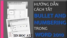 Hoc tin hoc o thanh hoa Bạn muốn tắt bullet and numbering trong word vì chúng khiến cho bạn khó chịu khi soạn thảo văn bản? Mời bạn xem bài