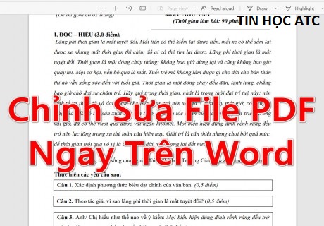 Chỉnh sửa file PDF trực tiếp trên Word