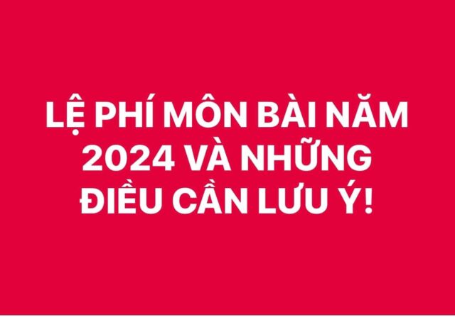 LỆ PHÍ MÔN BÀI NĂM 2024