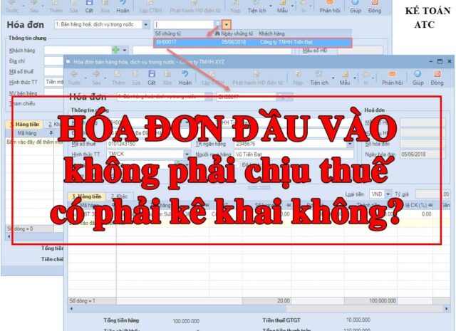 Hóa đơn đầu vào không chịu thuế có phải kê khai không