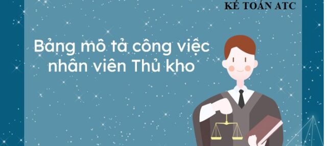 Bảng mô tả công việc nhân viên Thủ kho