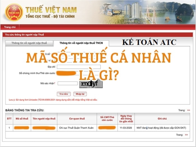 Mã số thuế cá nhân là gì